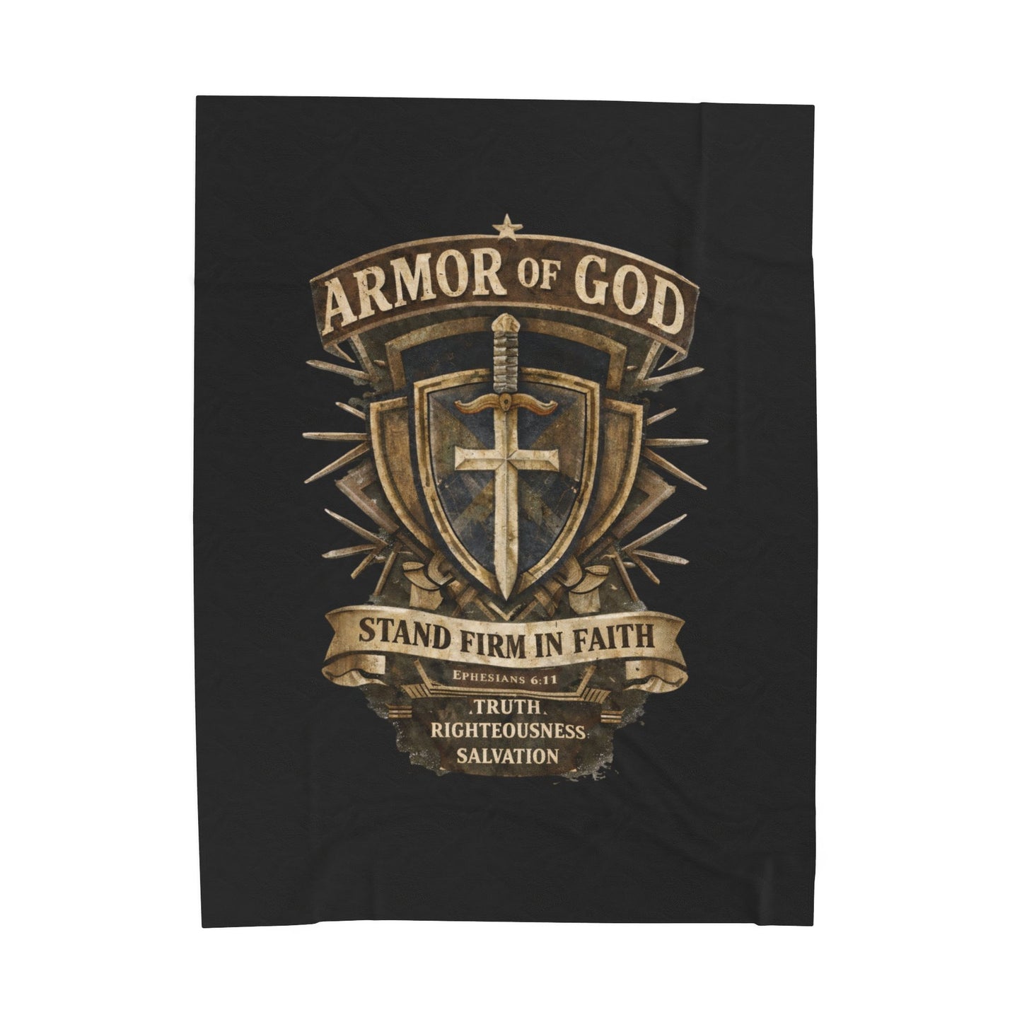 Armor of God Velveteen Plush Blanket