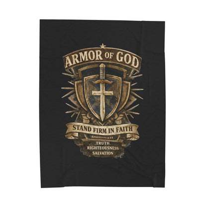 Armor of God Velveteen Plush Blanket