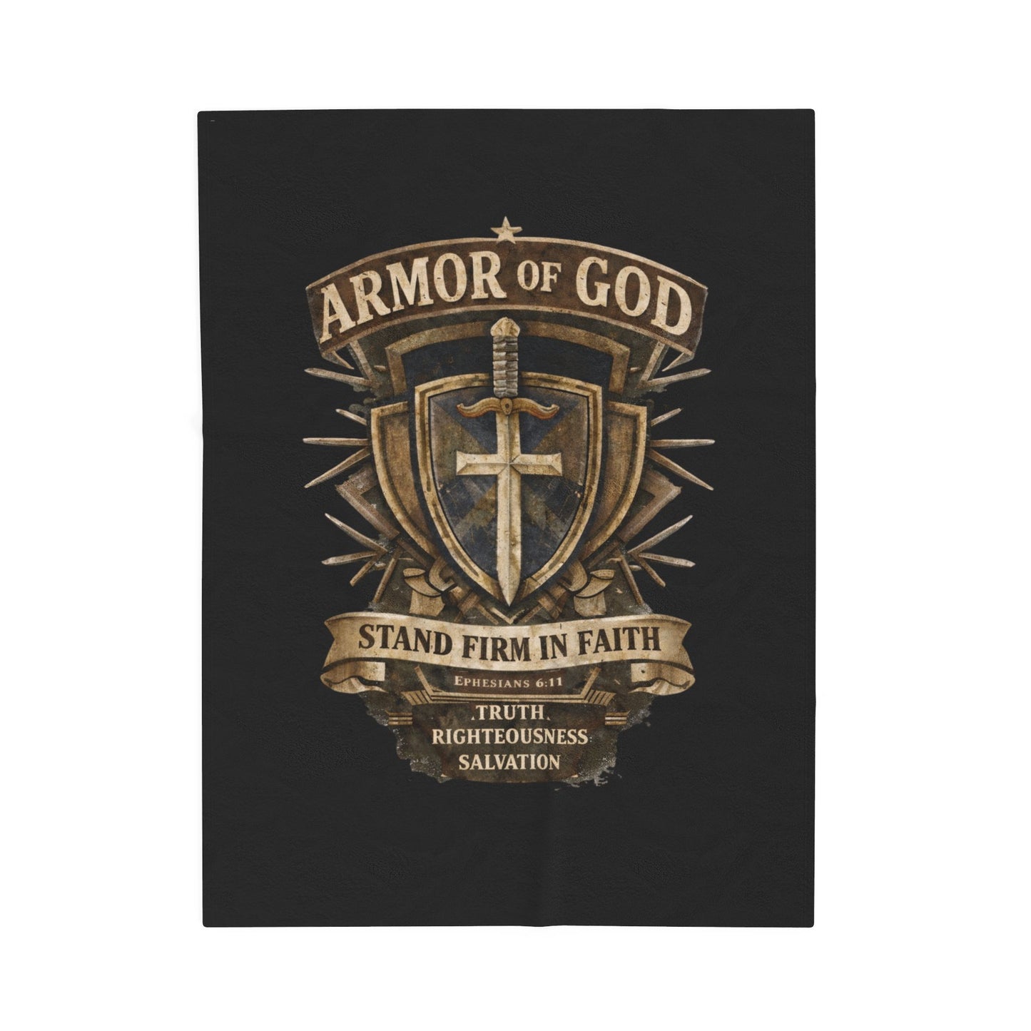 Armor of God Velveteen Plush Blanket