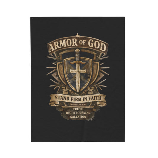Armor of God Velveteen Plush Blanket