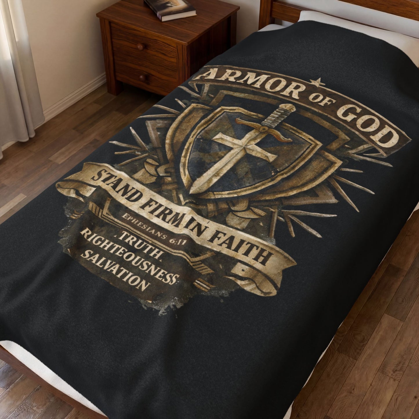 Armor of God Velveteen Plush Blanket