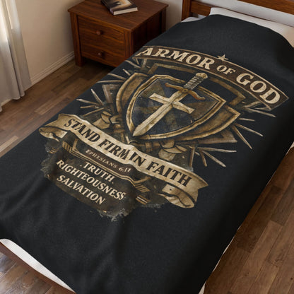 Armor of God Velveteen Plush Blanket