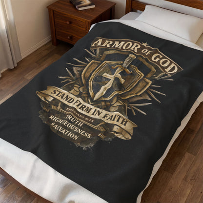 Armor of God Velveteen Plush Blanket