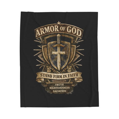 Armor of God Velveteen Plush Blanket
