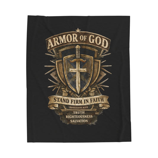 Armor of God Velveteen Plush Blanket
